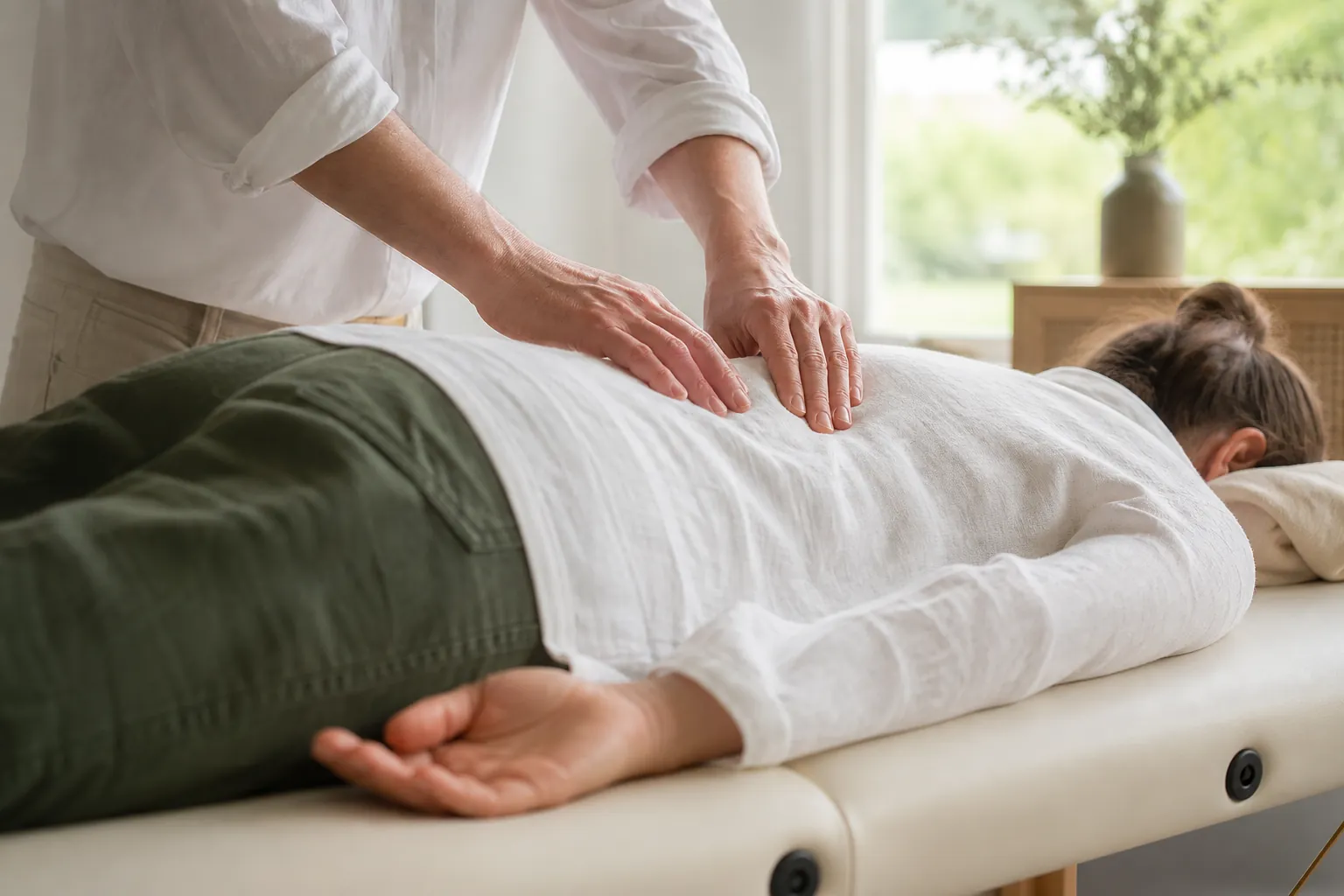 Hands-on treatment in a cream clinic